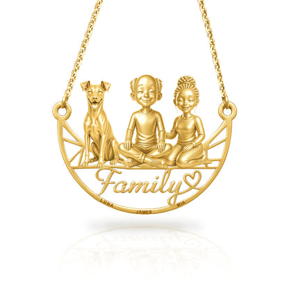 Soulyshine German Pinscher family and dog handcrafted necklace