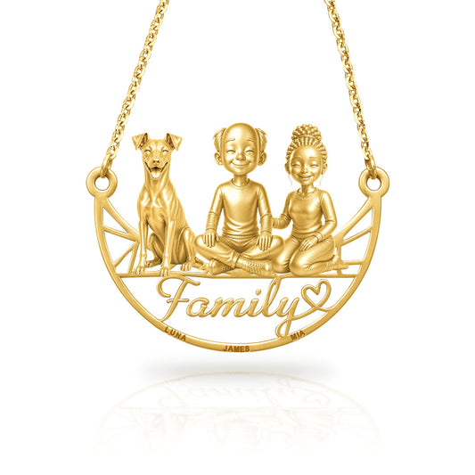 Soulyshine German Pinscher family and dog handcrafted necklace