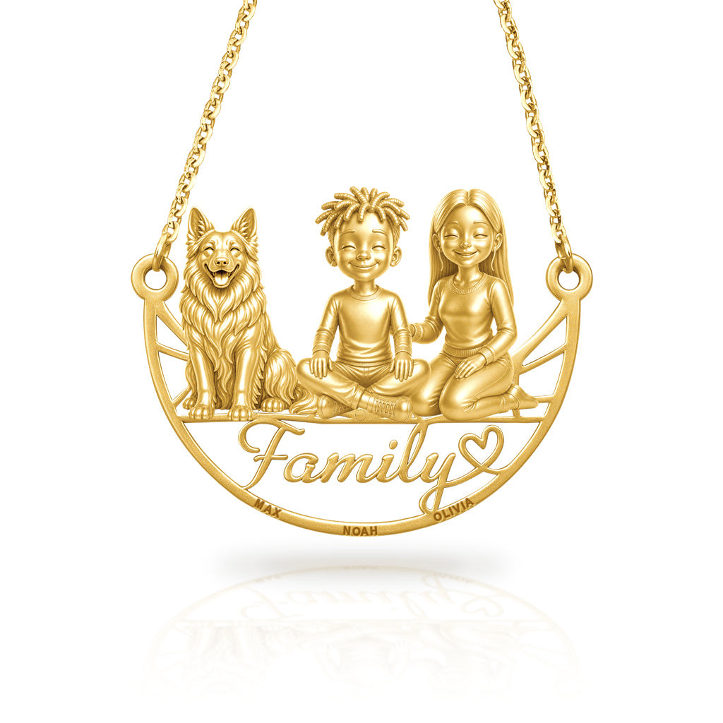 Soulyshine German Shepherd long coat family and dog handcrafted necklace