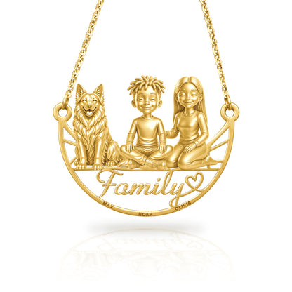Soulyshine German Shepherd long coat family and dog handcrafted necklace