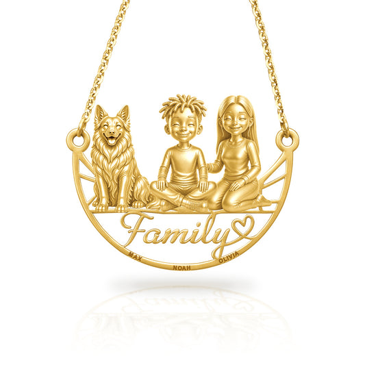 Soulyshine German Shepherd long coat family and dog handcrafted necklace