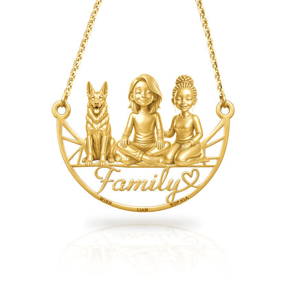 Soulyshine German Shepherd standard coat family and dog handcrafted necklace