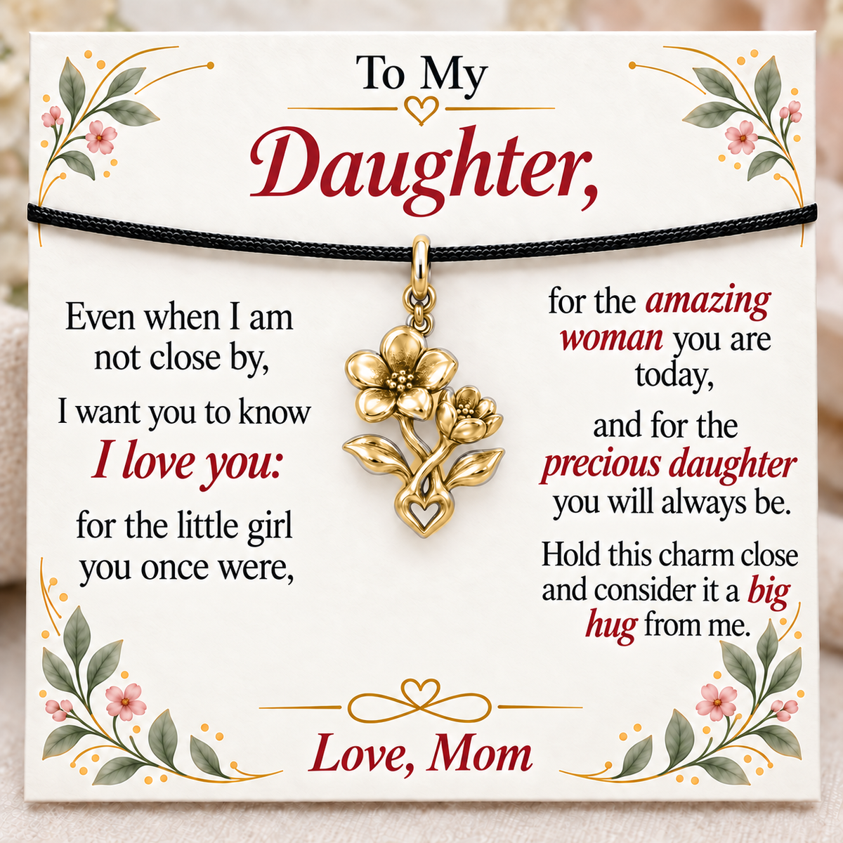 Two Blooms, Growing with Mom’s Love — Main image, gold finish