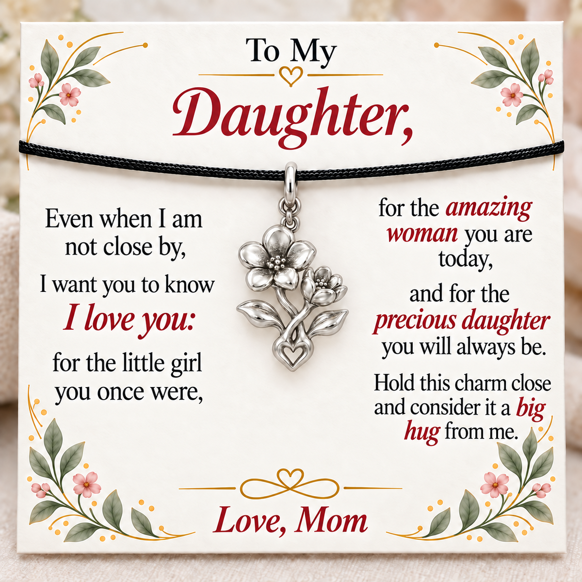Two Blooms, Growing with Mom’s Love — Main image, silver finish