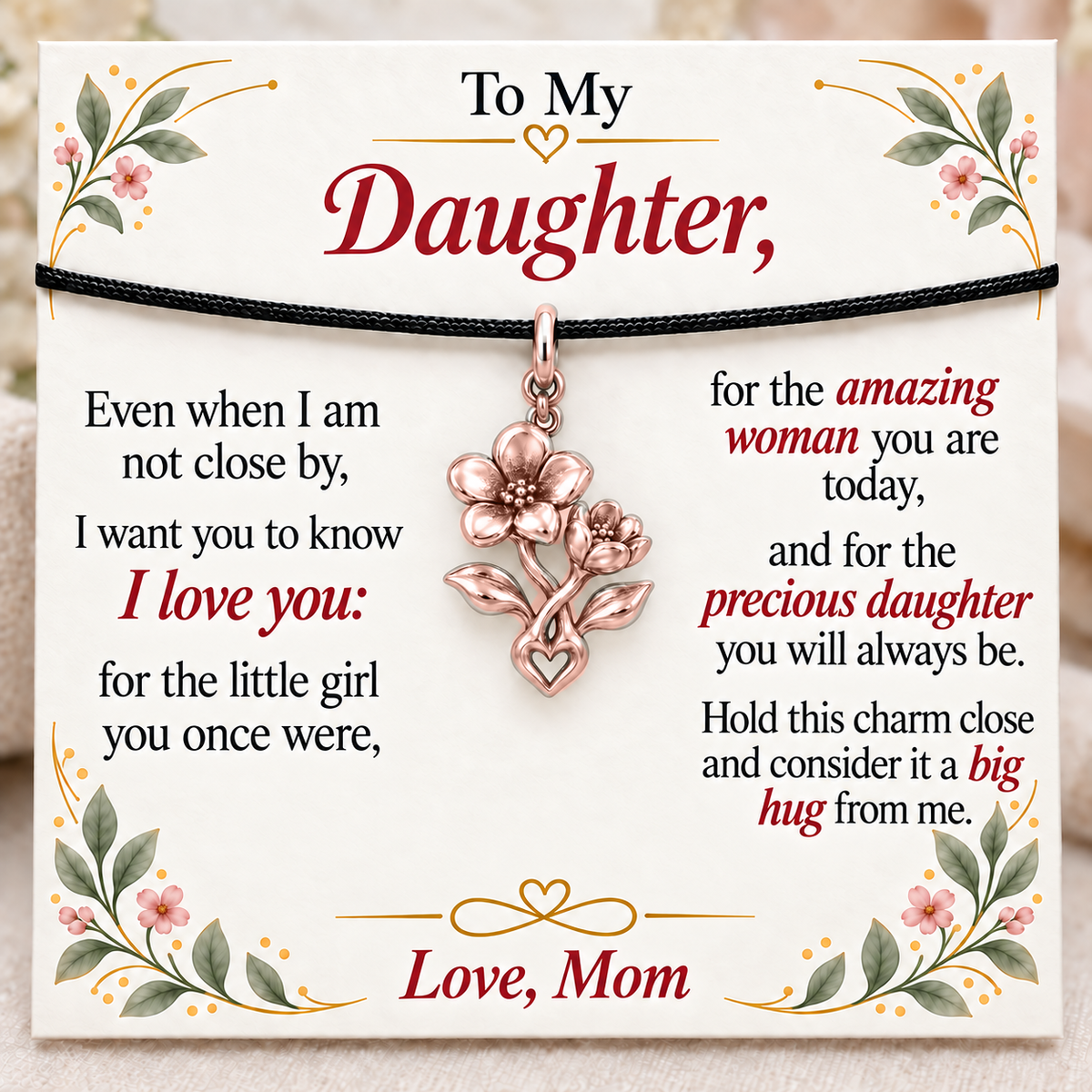 Two Blooms, Growing with Mom’s Love — Main image, rose gold finish