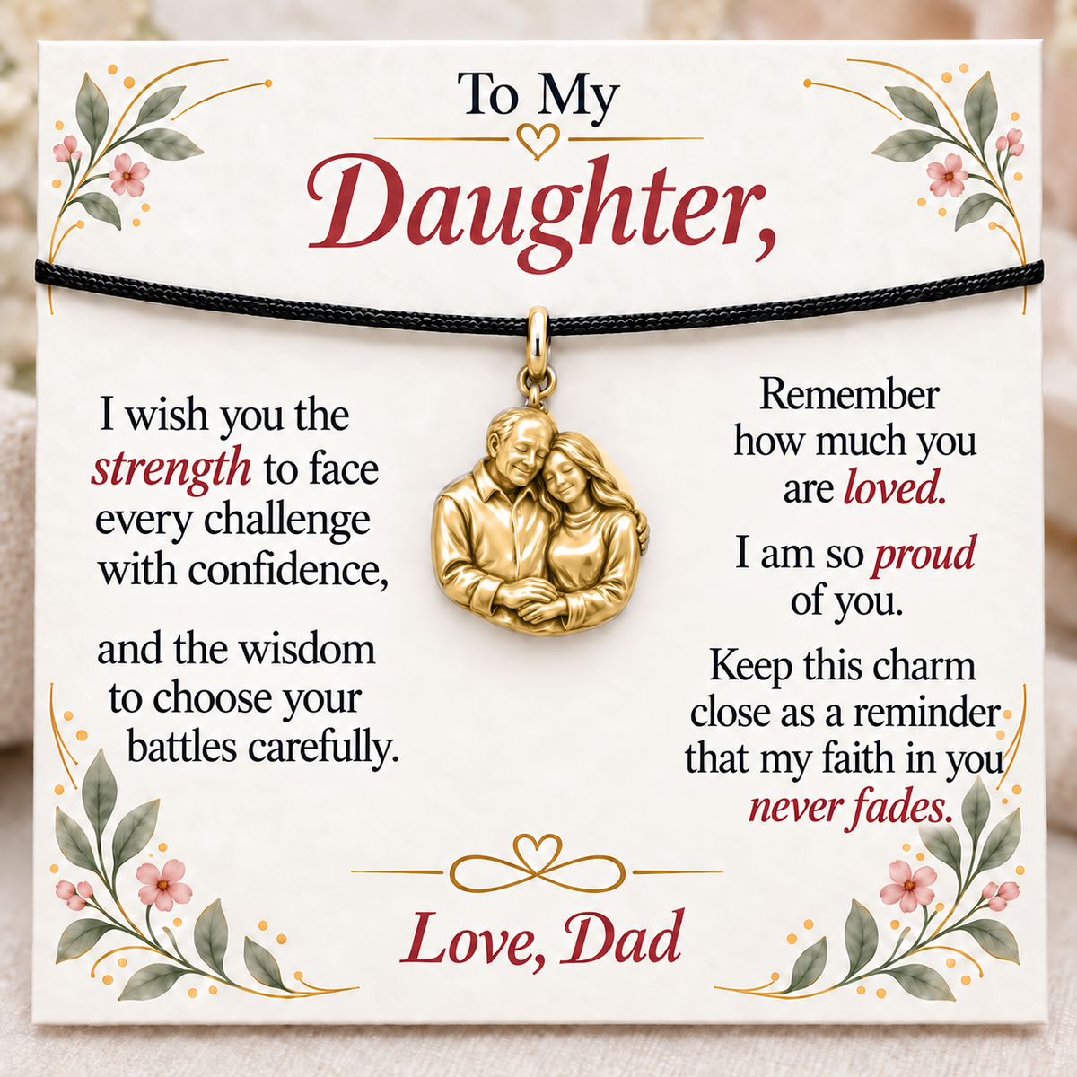 Forever His Daughter, Forever His Pride — Main image, gold finish