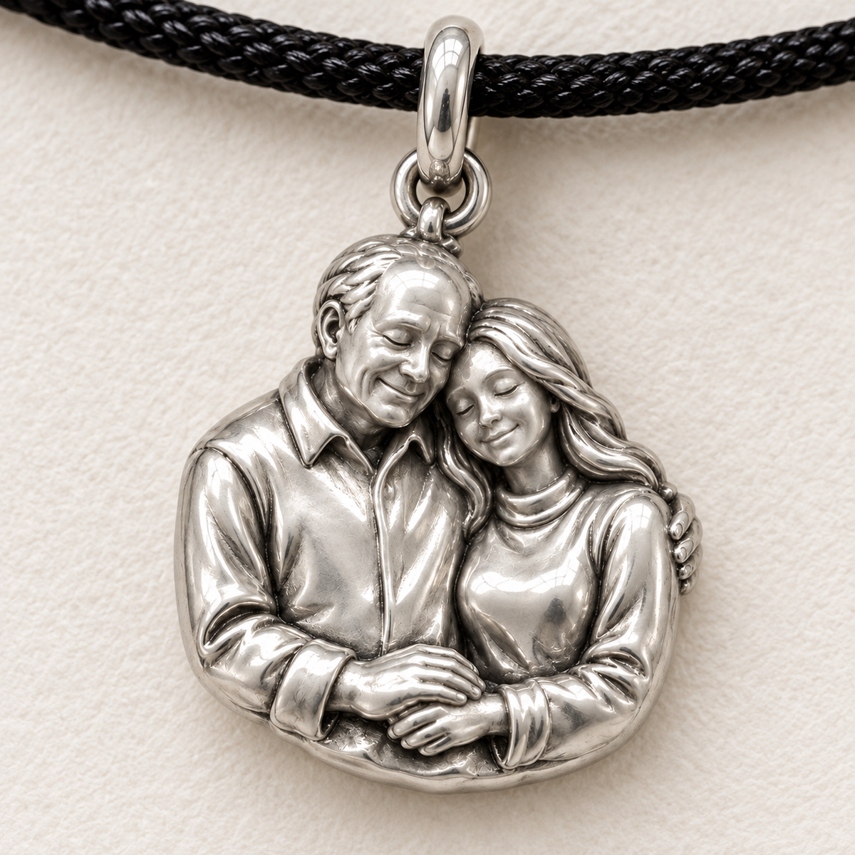 Forever His Daughter, Forever His Pride — Macro detail, silver finish