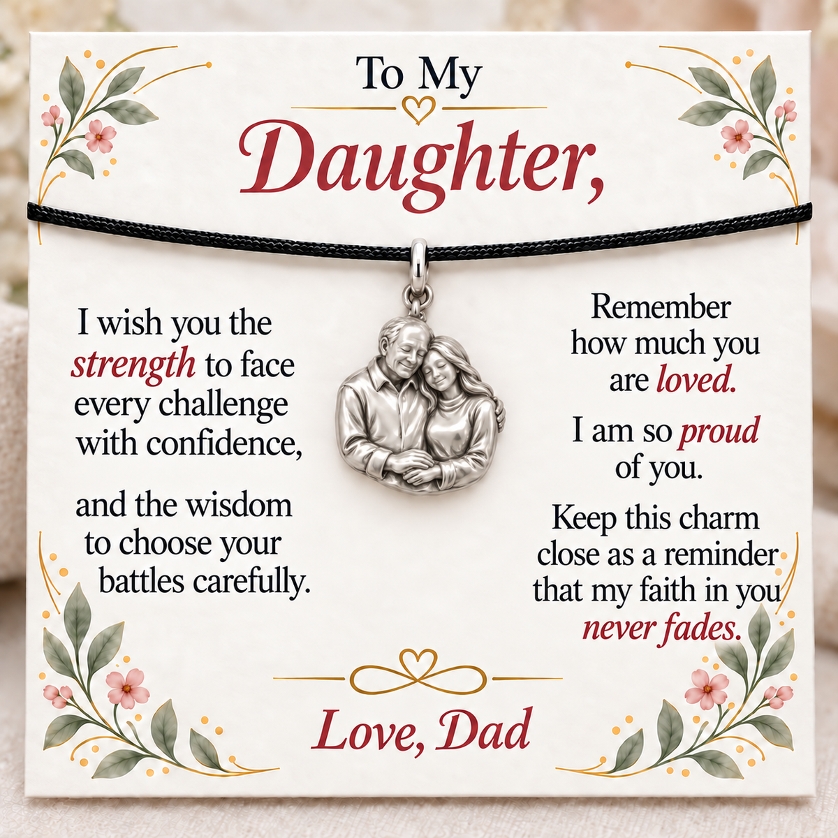 Forever His Daughter, Forever His Pride — Main image, silver finish