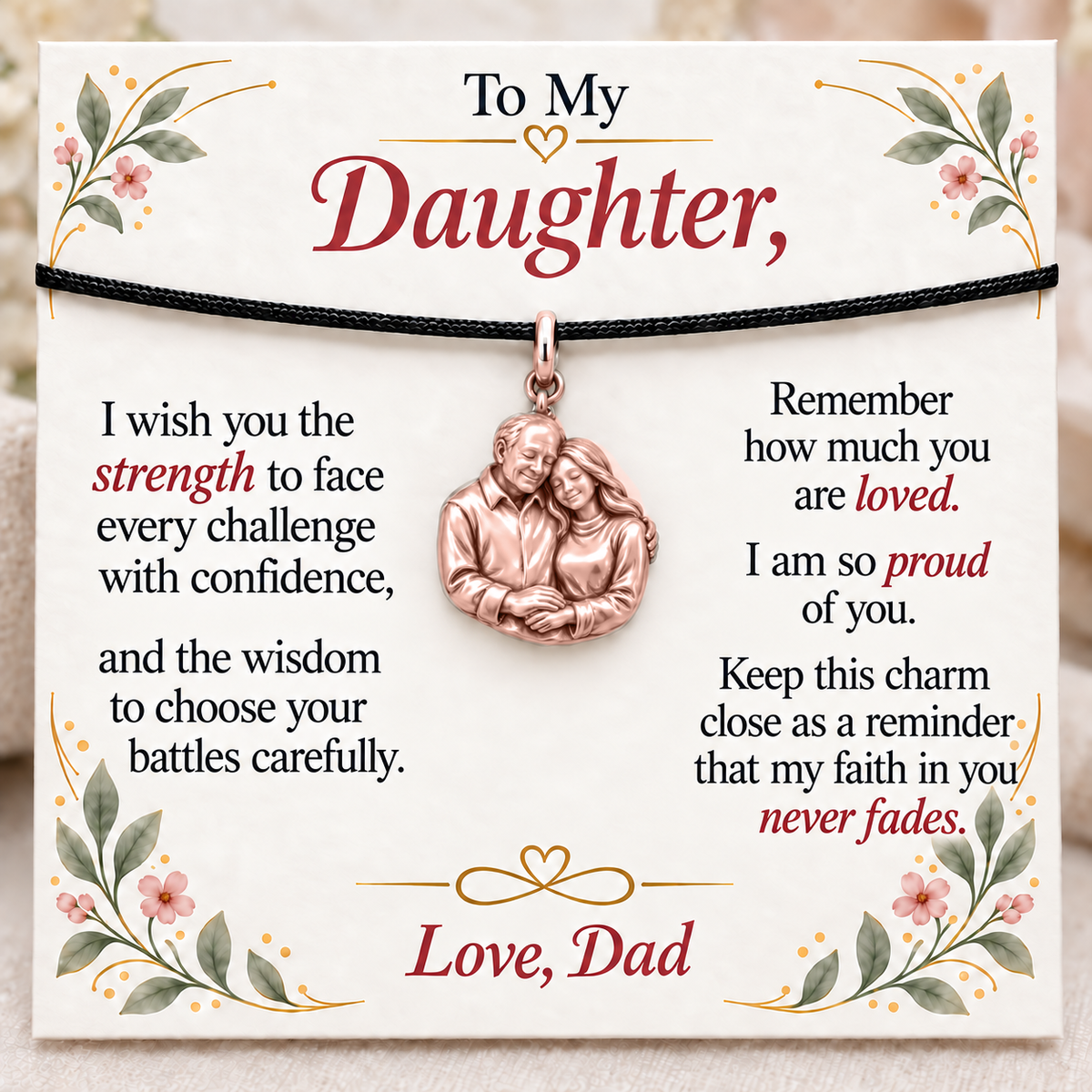 Forever His Daughter, Forever His Pride — Main image, rose gold finish