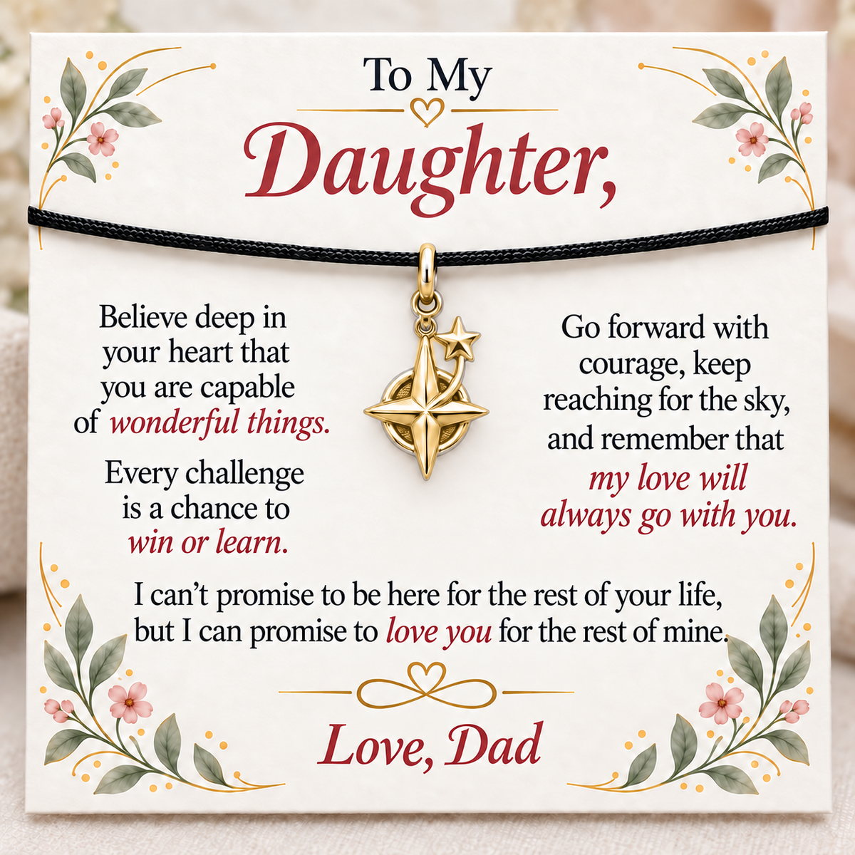 Guiding Star, Courage to Win or Learn — Main image, gold finish