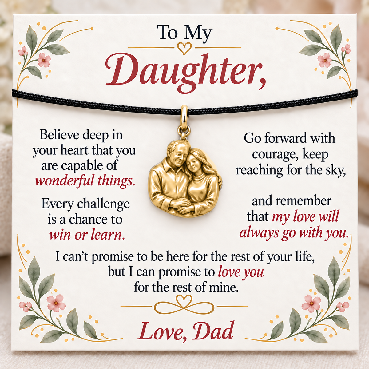 Always His Daughter, Loved Through Every Challenge — Main image, gold finish