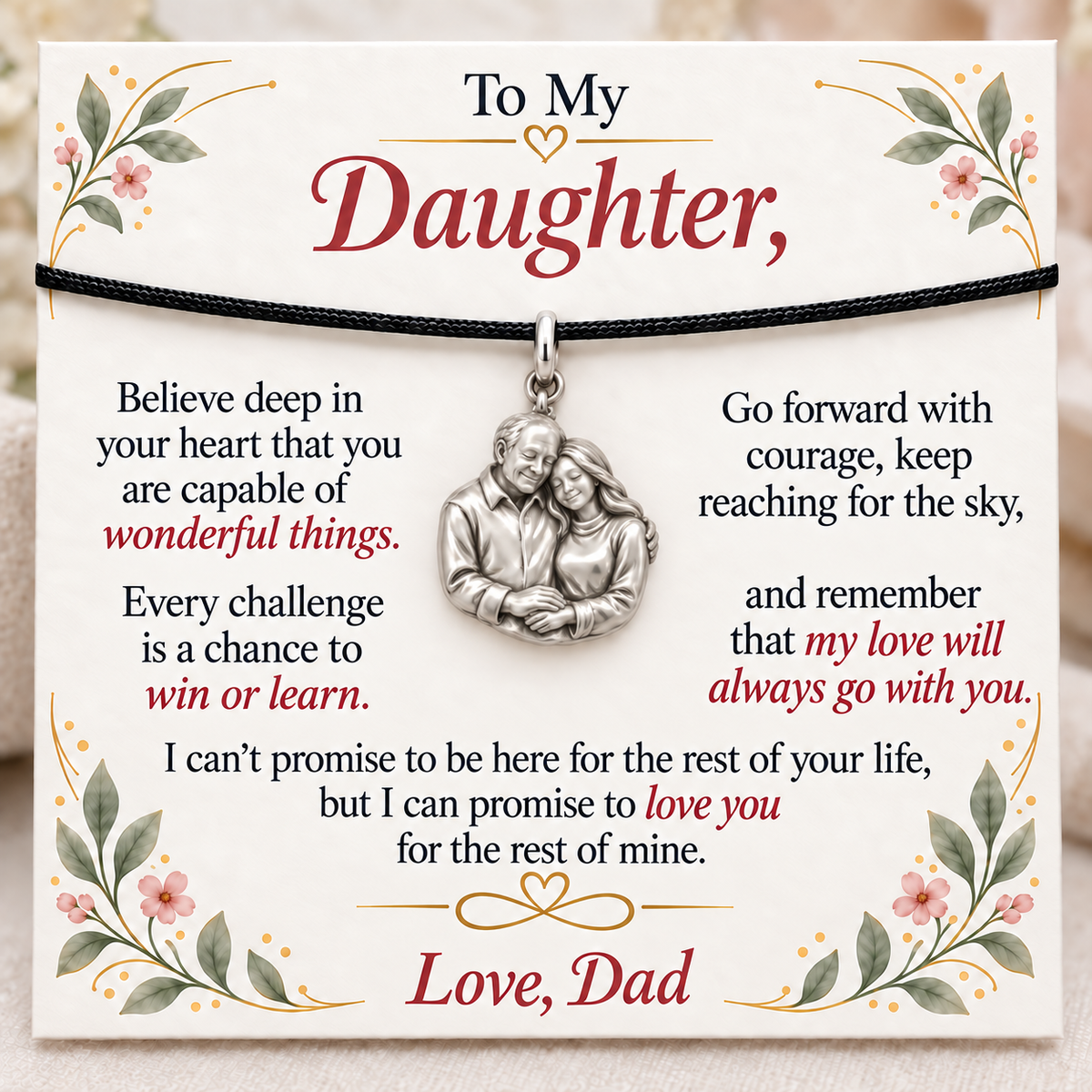 Always His Daughter, Loved Through Every Challenge — Main image, silver finish
