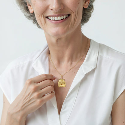 Soulyshine Personalized Christmas Couple Growing Old Together - Handmade Necklace in Silver/14K Gold Vermeil