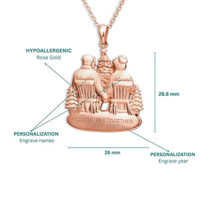 Soulyshine Personalized Christmas Couple Growing Old Together - Handmade Necklace in Silver/14K Gold Vermeil