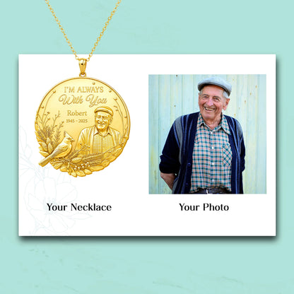 Soulyshine Eternal Presence Personalized Memorial -  Upload Photo Necklace in Sterling Silver/14K Gold Vermeil