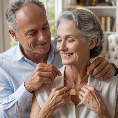 Soulyshine Personalized Christmas Couple Growing Old Together - Handmade Necklace in Silver/14K Gold Vermeil