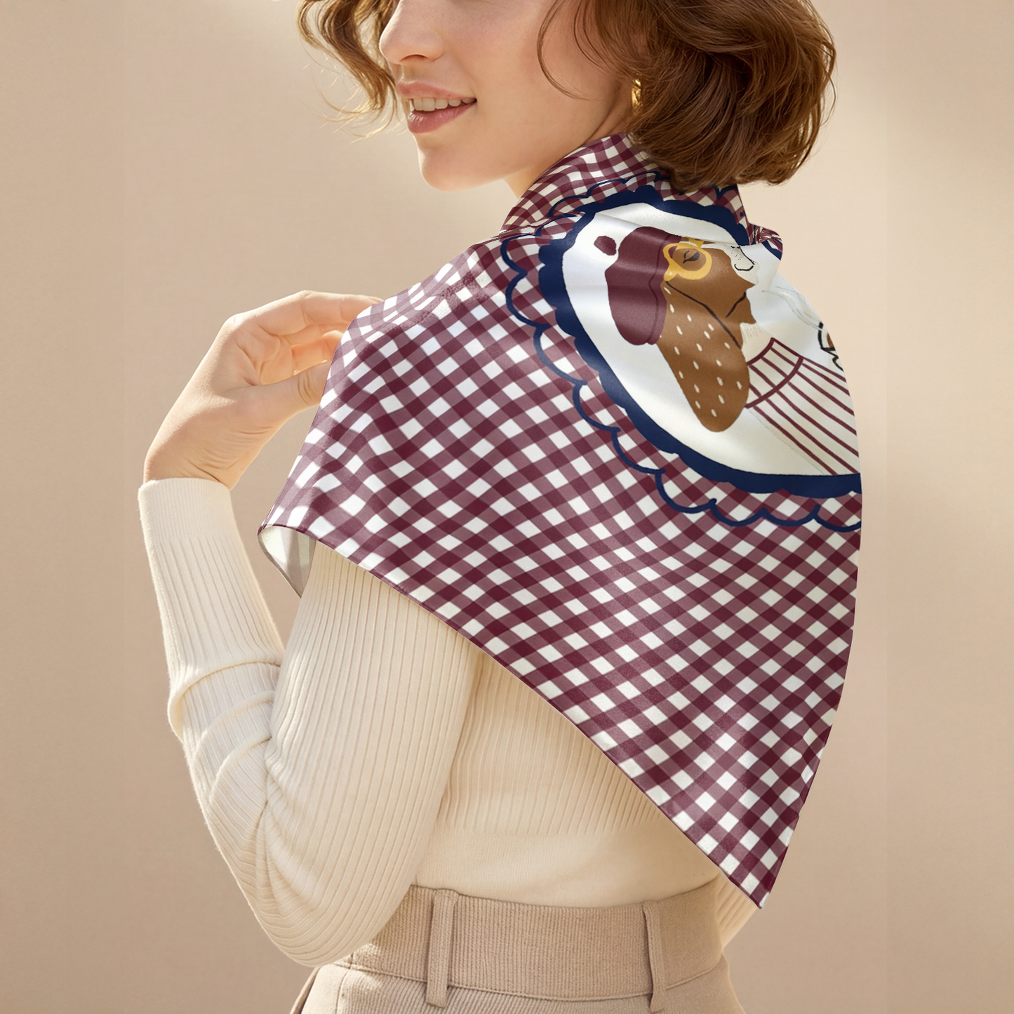 The Beloved Satin Scarf in Le Petit Pup