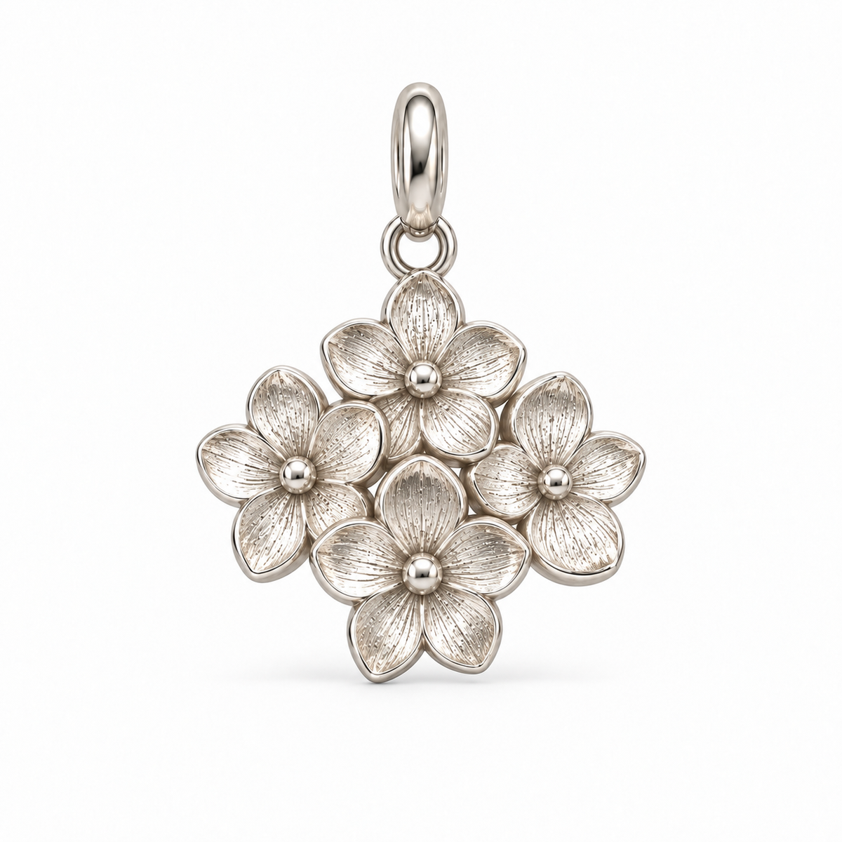 Blooming Memories — Petite Botanical Flower Charm and Polyester Cord Bracelet Set