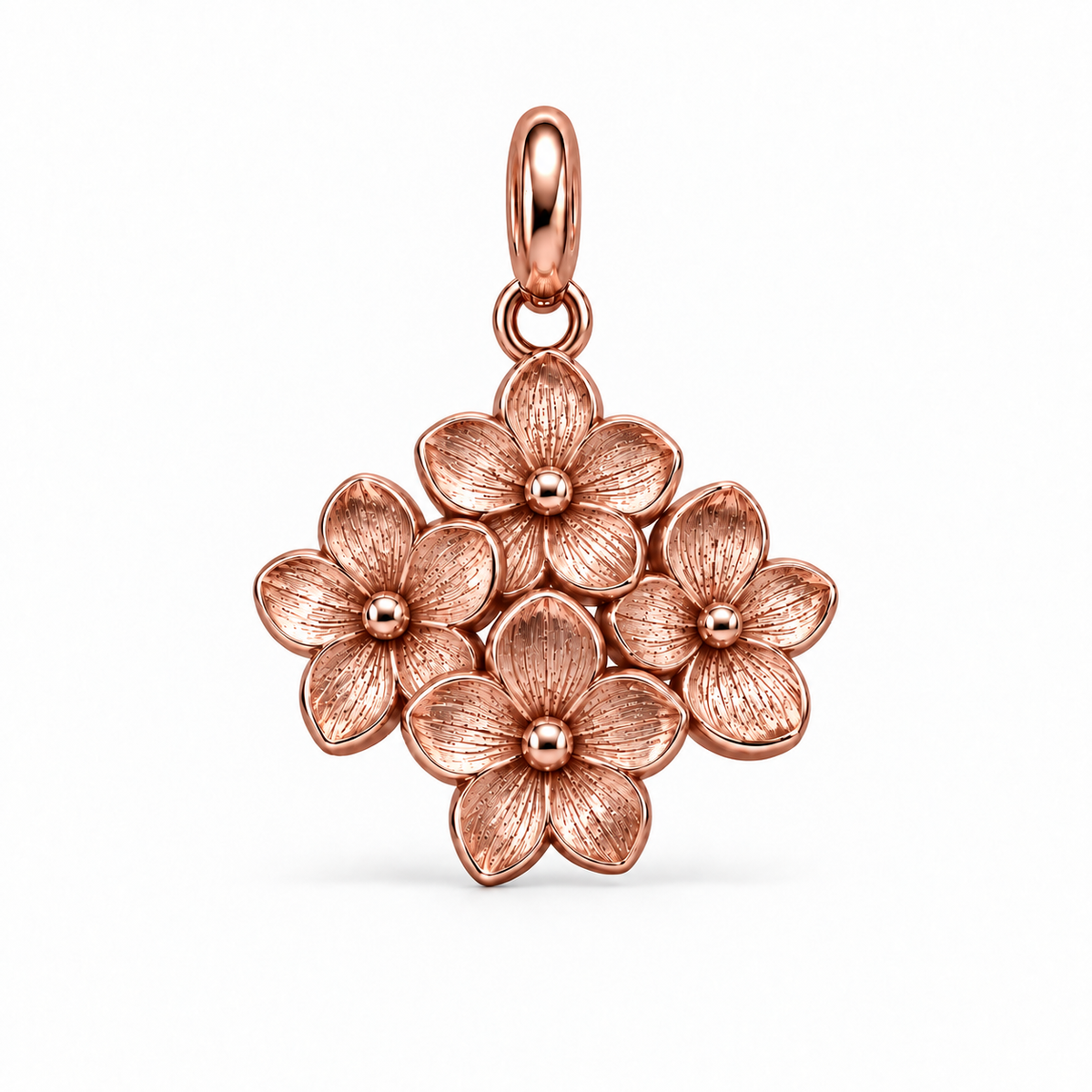 Blooming Memories — Petite Botanical Flower Charm and Polyester Cord Bracelet Set