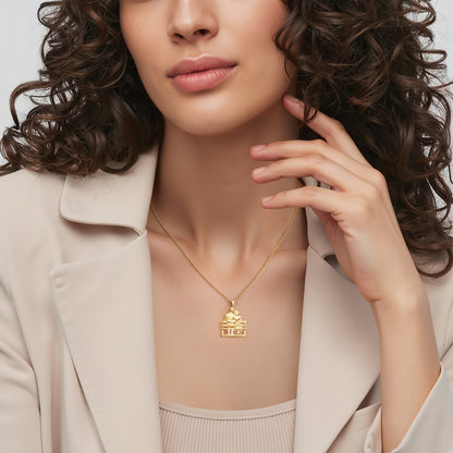 Soulyshine Personalized Couple Sitting On Bench - Handmade Necklace in Silver/14K Gold Vermeil