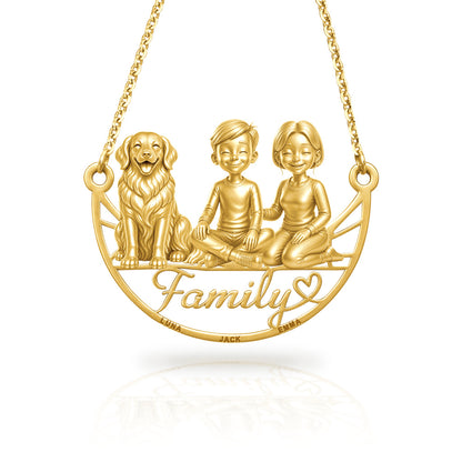 Soulyshine Golden Retriever family and dog handcrafted necklace