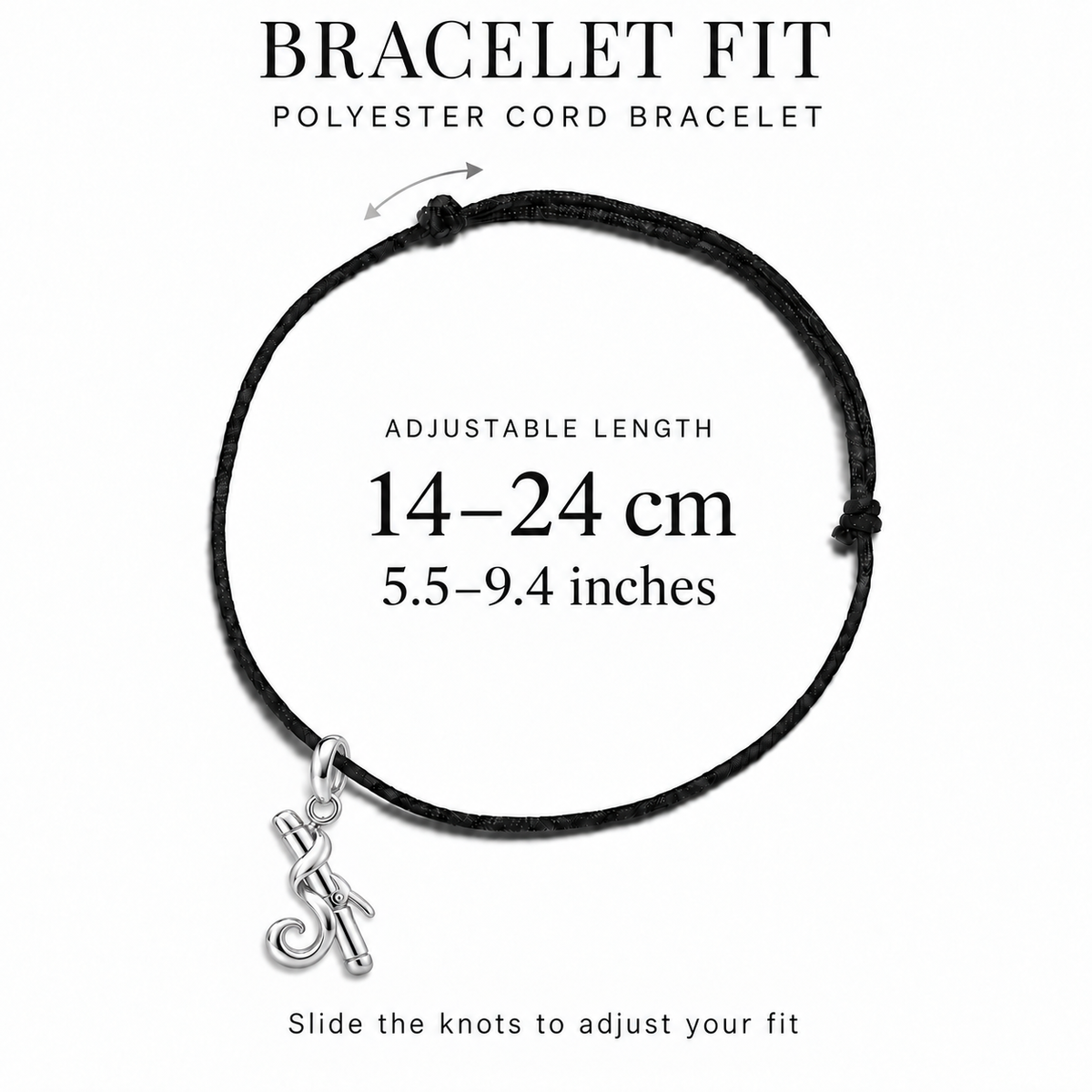 Curling Iron & Hair Curl Charm and Polyester Cord Bracelet Set | bracelet-fit | 1488286860d3f2f8