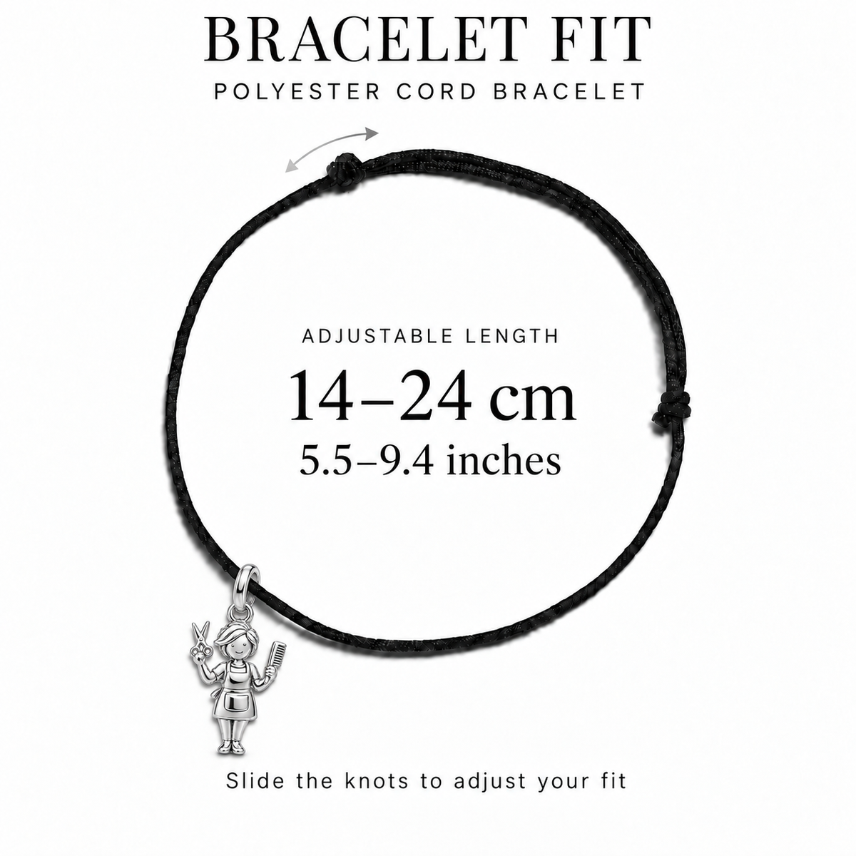 Hairstylist Professional Charm and Polyester Cord Bracelet Set | bracelet-fit | 5d083794fd4eb105