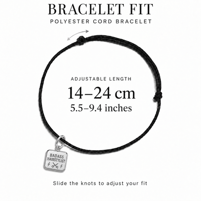 Badass Hairstylist Charm and Polyester Cord Bracelet Set | bracelet-fit | a9347dd5d59a2083