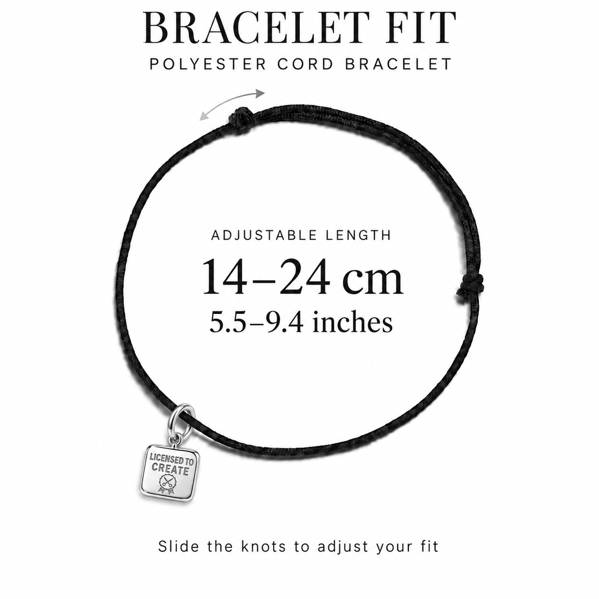 Licensed to Create Charm and Polyester Cord Bracelet Set | bracelet-fit | 3e0152da7f9832f6