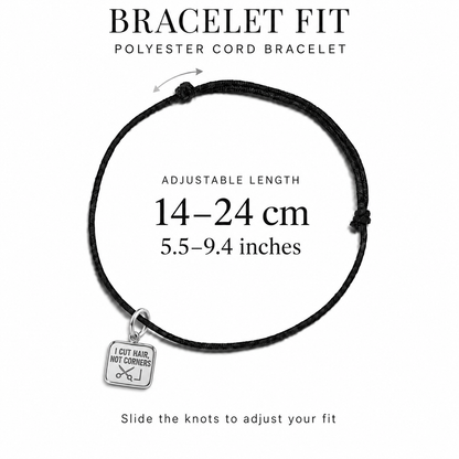 I Cut Hair, Not Corners Charm and Polyester Cord Bracelet Set | bracelet-fit | 0d65301beca5b293