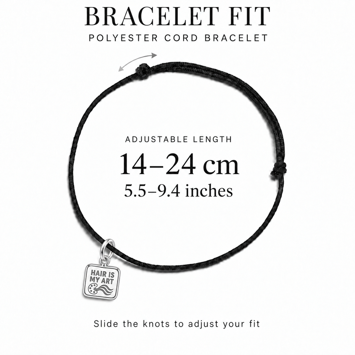 Hair Is My Art Charm and Polyester Cord Bracelet Set | bracelet-fit | 5b374aeea498a68a