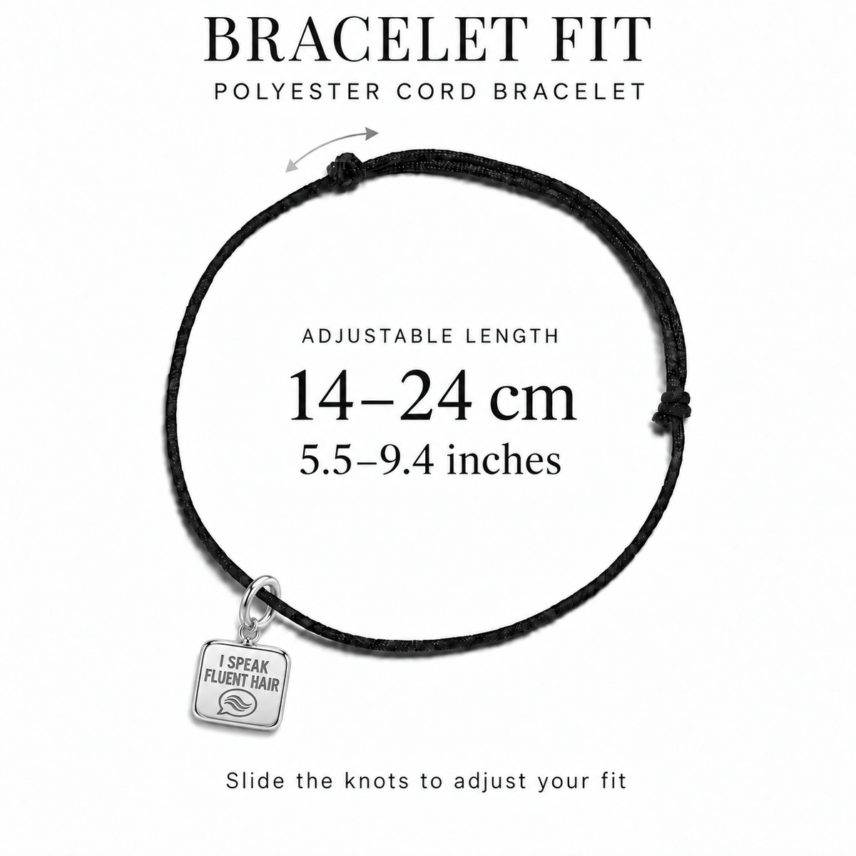 I Speak Fluent Hair Charm and Polyester Cord Bracelet Set | bracelet-fit | ebdede79af0c3551
