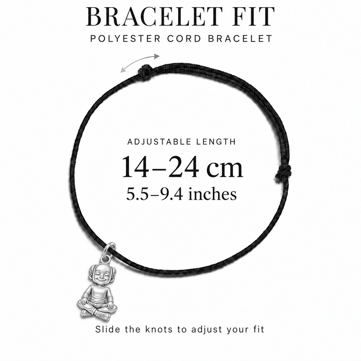 Man Shapes, Hairstyles & Beard Styles Charm and Polyester Cord Bracelet Set | bracelet-fit | a7bf19f3935ac2a2