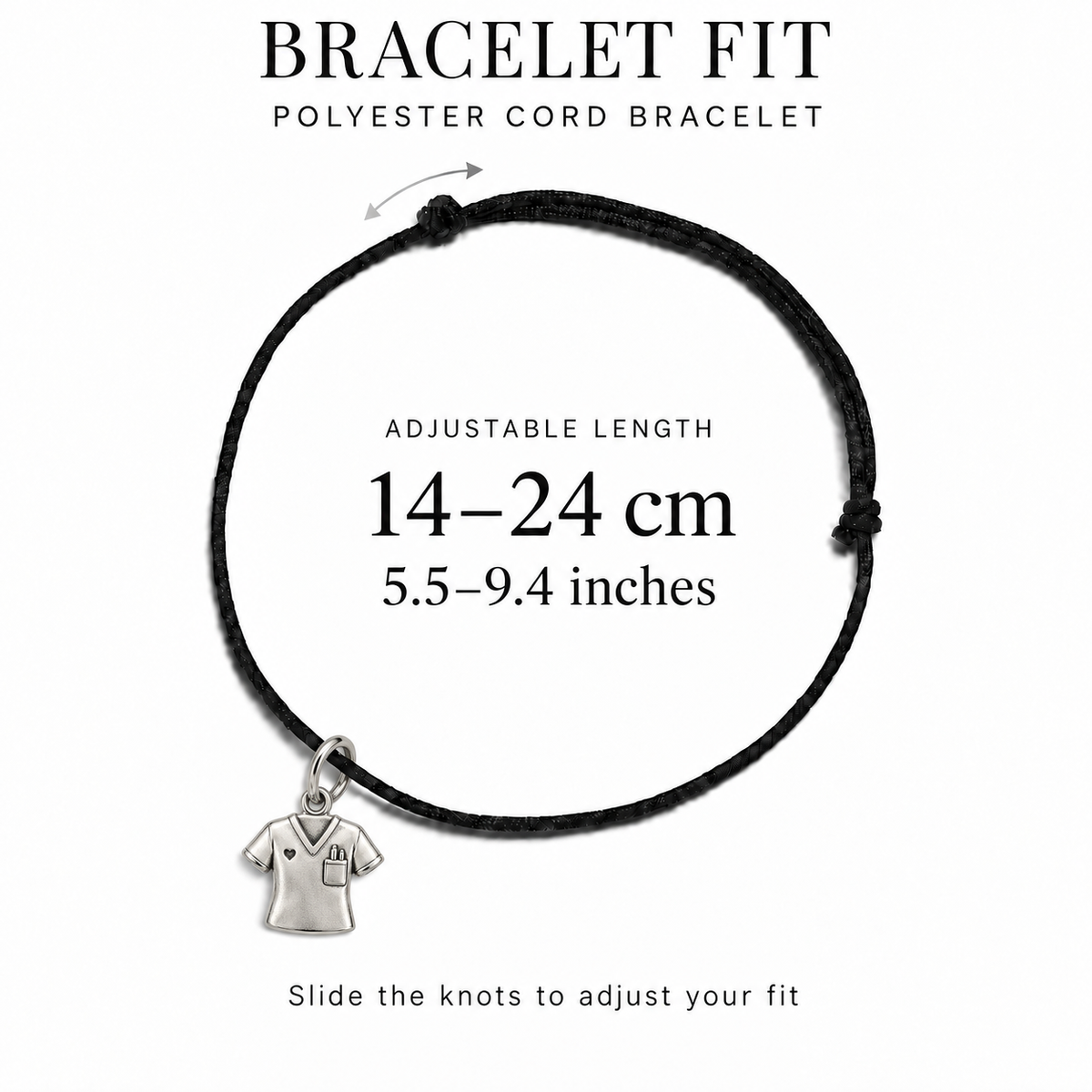 Scrub Pocket Nurse Charm and Polyester Cord Bracelet Set | bracelet-fit | 5345930a61ad9108