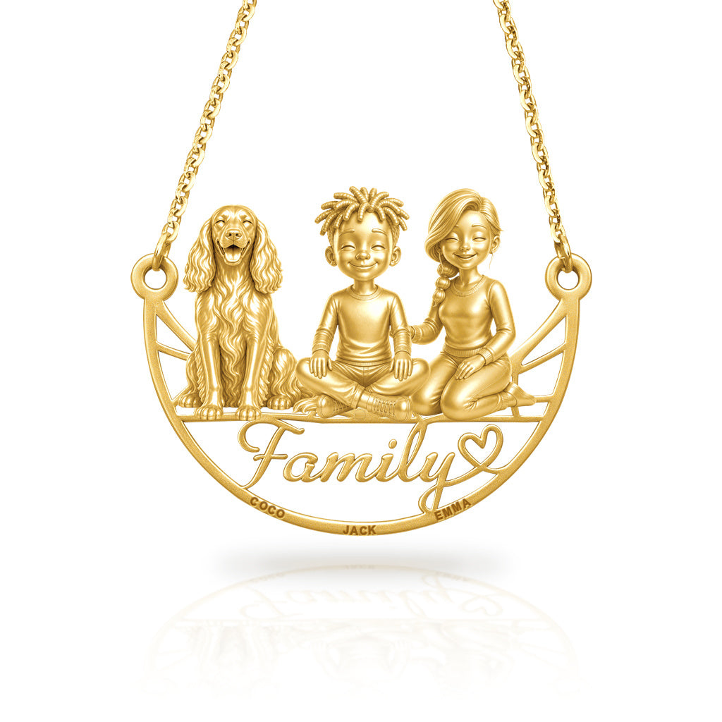 Soulyshine Gordon Setter family and dog handcrafted necklace