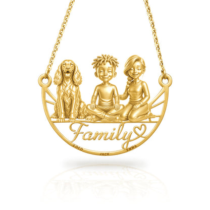 Soulyshine Gordon Setter family and dog handcrafted necklace