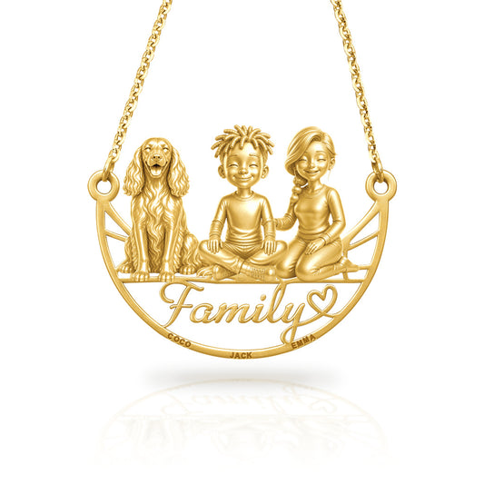 Soulyshine Gordon Setter family and dog handcrafted necklace