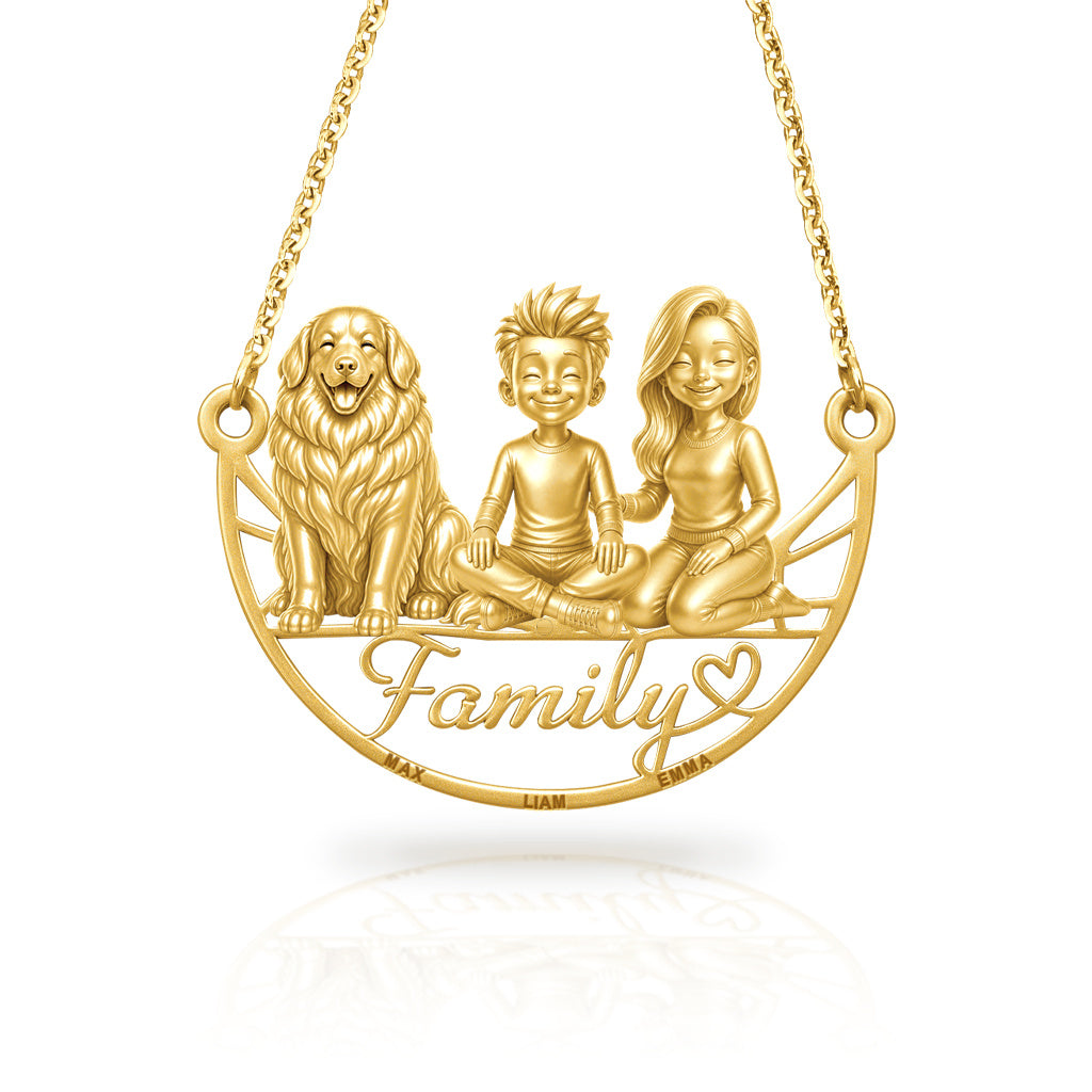 Soulyshine Great Pyrenees family and dog handcrafted necklace