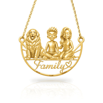 Soulyshine Great Pyrenees family and dog handcrafted necklace