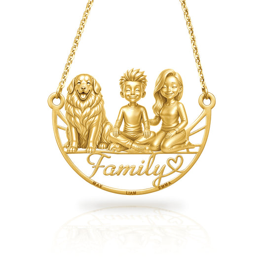 Soulyshine Great Pyrenees family and dog handcrafted necklace