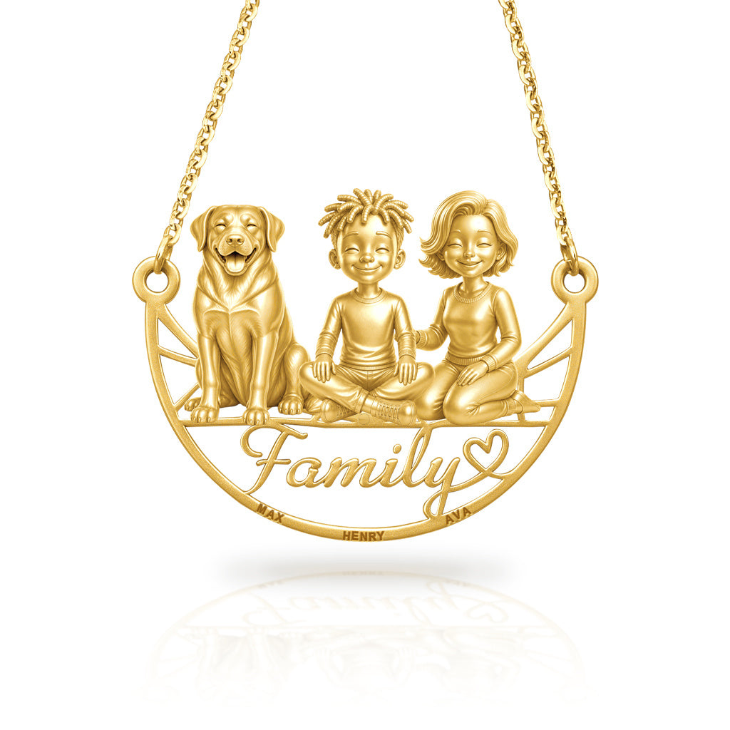 Soulyshine Greater Swiss Mountain Dog family and dog handcrafted necklace