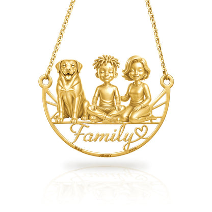 Soulyshine Greater Swiss Mountain Dog family and dog handcrafted necklace
