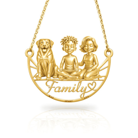 Soulyshine Greater Swiss Mountain Dog family and dog handcrafted necklace