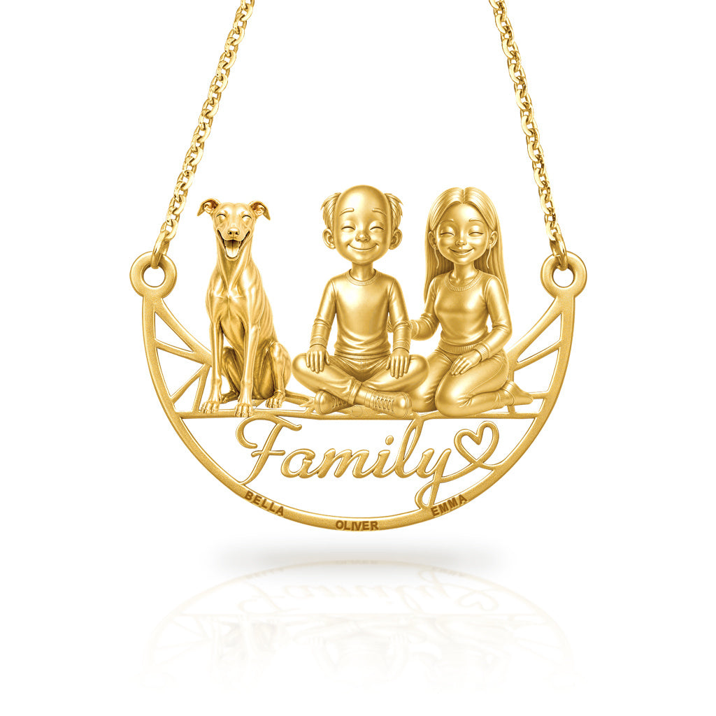Soulyshine Greyhound family and dog handcrafted necklace