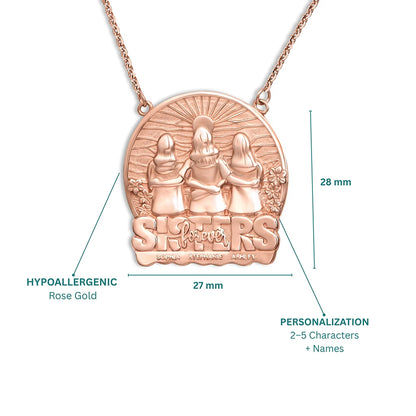 Soulyshine Personalized Sister Forever - Handmade Necklace in Silver/14K Gold Vermeil
