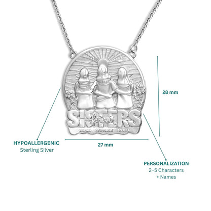 Soulyshine Personalized Sister Forever - Handmade Necklace in Silver/14K Gold Vermeil