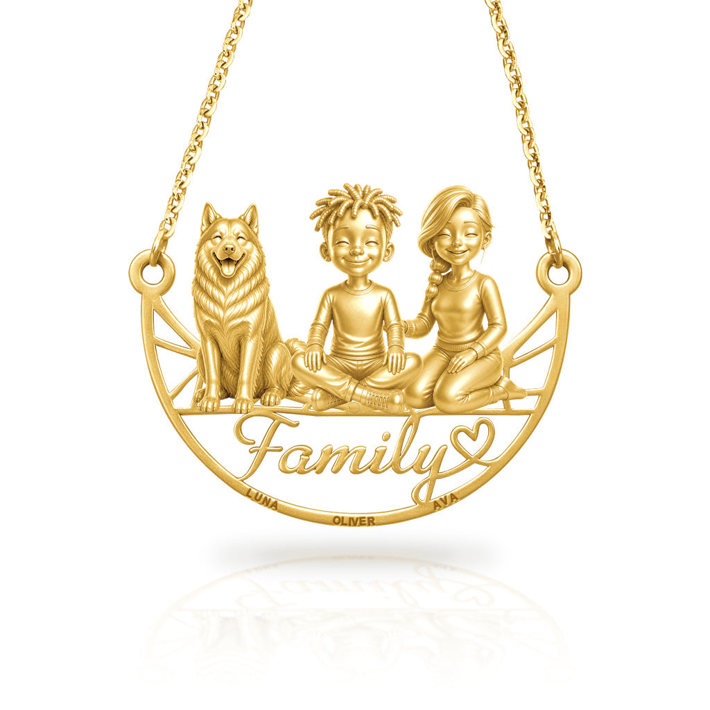 Soulyshine Husky family and dog handcrafted necklace