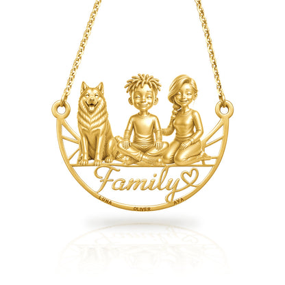 Soulyshine Husky family and dog handcrafted necklace