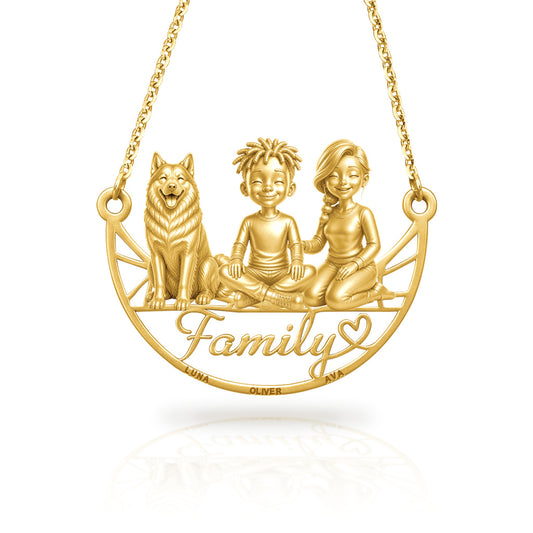 Soulyshine Husky family and dog handcrafted necklace