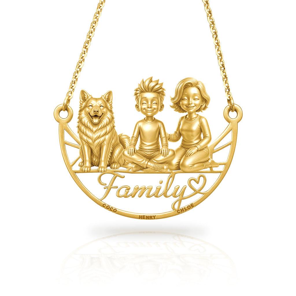 Soulyshine Icelandic Sheepdog family and dog handcrafted necklace